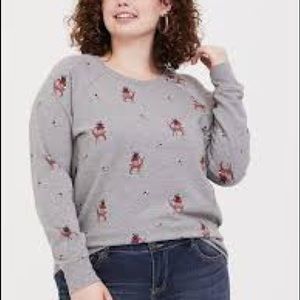 Torrid, Women’s Plus Size Sweater, grey with woodland friends!